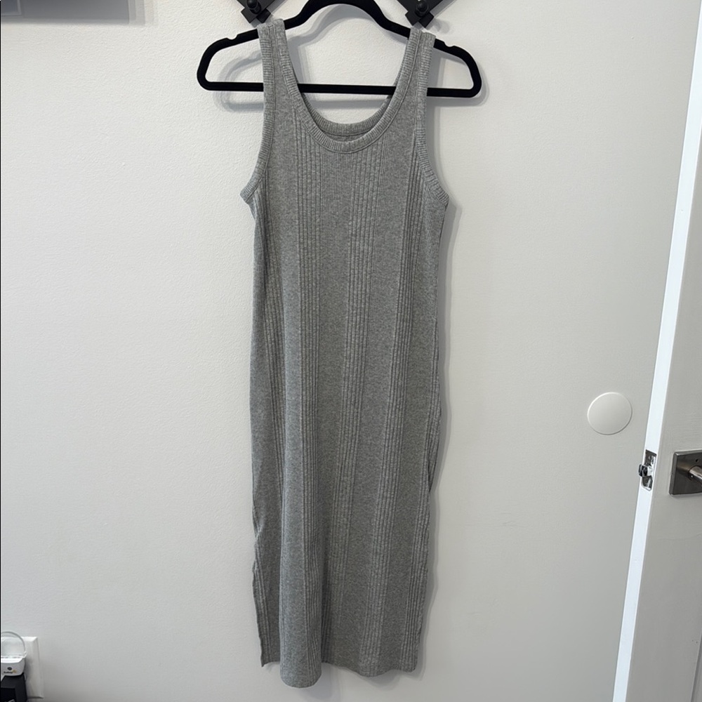 A New Day Gray Sleeveless Sheath Midi Dress
